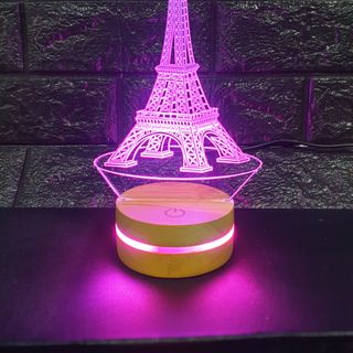Đế gỗ đèn Led 3D