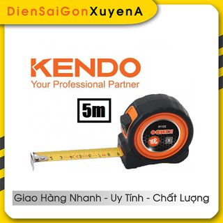 Thước kéo cuộn 5 mét thép nền vàng Steel Measuring Tape KENDO 35117