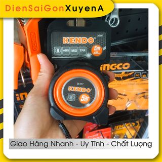 Thước kéo cuộn 5 mét thép nền vàng Steel Measuring Tape KENDO 35117