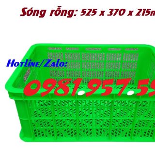 Sóng nhựa rỗng Hs018, sọt nhựa đụng hàng giá sỉ