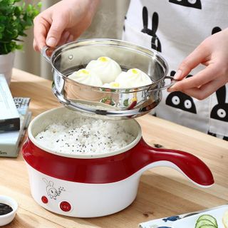 Nồi lẩu mini- Nổi lẩu tiện dụng có tay cầm cỡ 18cm kèm giá hấp