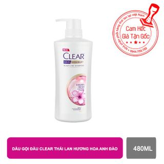 Dầu Gội Clear Thái Lan 480ml hương hoa anh đào (Mẫu Mới 2019)