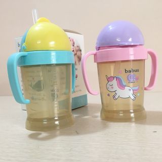 Bình tập uống có ống hút silicol Babuu 180ml giá sỉ