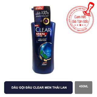 Dầu gội đầu Clear Men Cool Sport Menthol thái lan 450ml - mẫu mới 2019