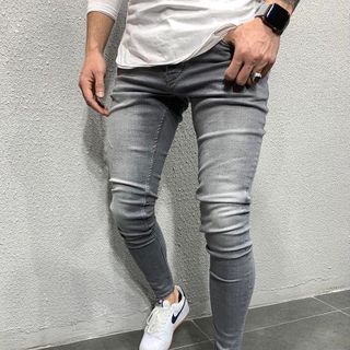 Quần Jean Dài Nam Trơn Co Dãn Body