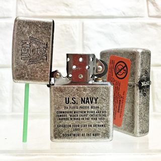 BẬT LỬA ZIPPO MỸ - BẠC CỔ U.S NAVY (HẢI QUÂN MỸ - HOA KỲ) - (CÓ TEM ĐỎ) - (XÀI XĂNG)