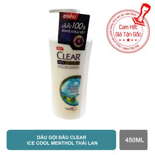 Dầu gội đầu Clear trắng bạc hà Ice Cool Menthol thái lan 450ml giá sỉ