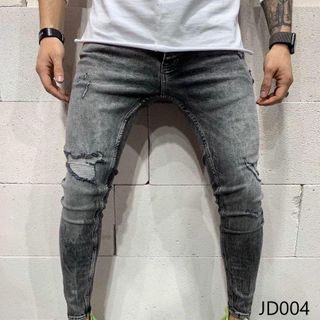 Quần Jean Dài Nam Was Rách Co Dãn