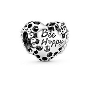 Charm tổ ong hình trái tim BE HAPPY Charm tổ ong hình trái tim BE HAPPY
