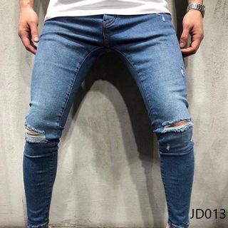 Quần Jean Dài Nam Was Rách Co Dãn JD013