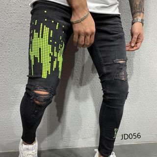 Quần Jean Dài Nam Was Rách Co Dãn JD056