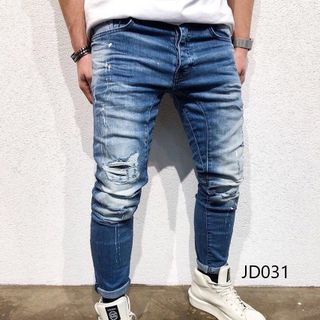 Quần Jean Dài Nam Was Rách Co Dãn JD031