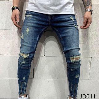 Quần Jean Dài Nam Was Rách Co Dãn JD011