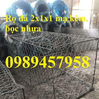 Rọ đá mạ kẽm, rọ đá bọc nhựa 2x1x1, 2x1x0,5 và 1x1x1 có sẵn