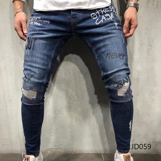 Quần Jean Dài Nam Was Rách Co Dãn JD059