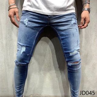 Quần Jean Dài Nam Was Rách Co Dãn JD045