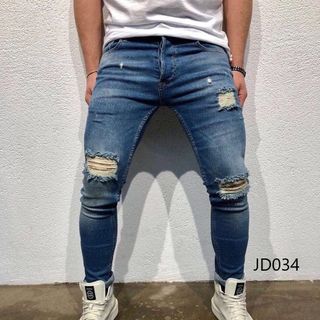 Quần Jean Dài Nam Was Rách Co Dãn JD034