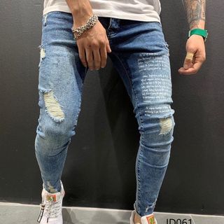 Quần Jean Dài Nam Was Rách Co Dãn JD061