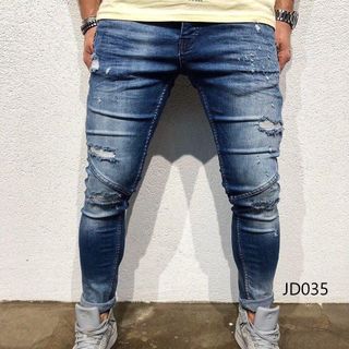 Quần Jean Dài Nam Was Rách Co Dãn JD036