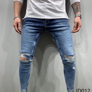 Quần Jean Dài Nam Was Rách Co Dãn JD012