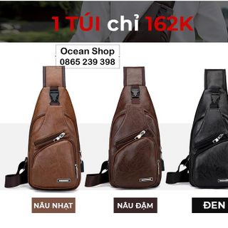 Túi Đeo Chéo Vải Tc02 , tặng kèm cáp sạc