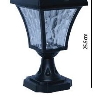 Đèn led trụ cổng tứ giác pha lê đen dùng năng lượng mặt trời