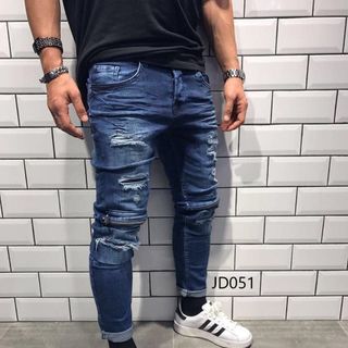 Quần Jean Dài Nam Was Rách Co Dãn JD051
