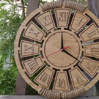 Đồng Hồ Gỗ Treo Tường Nghệ Thuật Handmade Phong Cách Gần Gũi Thiên Nhiên