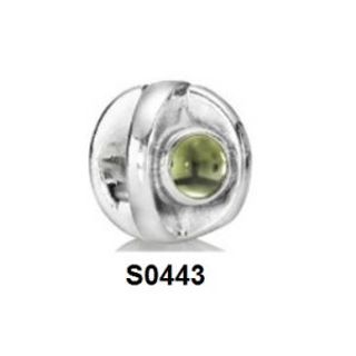 Charm spacer đá xanh oliu S0443