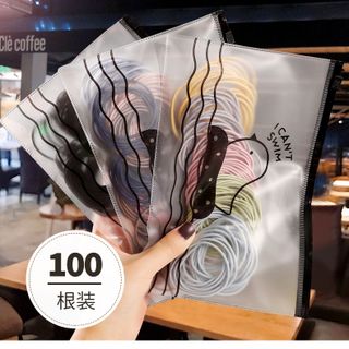 Set 100 chun cột tóc trơn nhiều màu sợi vừa