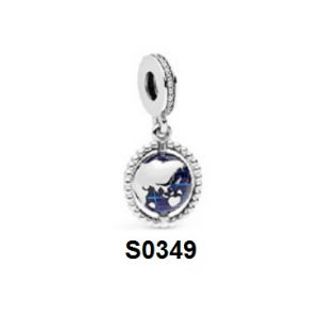 Charm treo quả địa cầu màu xanh S0349