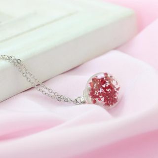 Dây chuyền mặt ép hoa khô siêu đẹp