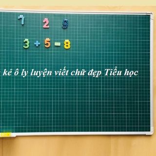 Bảng từ xanh viết phấn kẻ ô li Tiểu học (KT: 60x80cm) giá sỉ