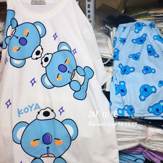 Ảnh thật full Set hoạt hình cartoon quần short đùi cotton lạnh