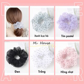 Cột tóc scrunchies chấm bi giá sỉ