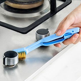 Bàn chải vệ sinh, cọ rửa bếp gas kèm dao 2 in 1 SA149