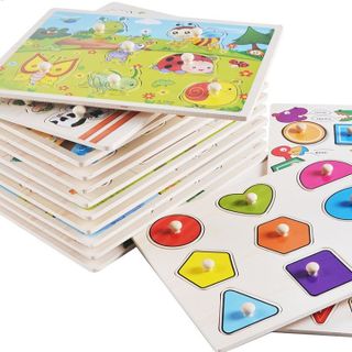 Bằng Ghép Chữ Số Bằng Gỗ Cao Cấp Có Núm