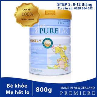 Sữa bột công thức PureLac New Zealand hộp 800gr cho bé từ 06 đến 12 tháng