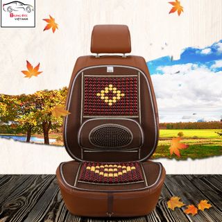 ĐỆM GHẾ Ô TÔ HẠT GỖ LƯỚI ĐÀN HỒI MÀU NÂU/VÀNG CHO Ô TÔ CHỐNG ĐAU MỎI CỘT SỐNG