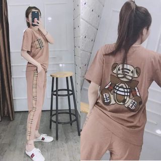 Bộ coton mịn đẹp thêu gấu