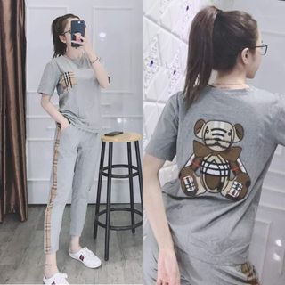 Bộ coton mịn đẹp thêu gấu