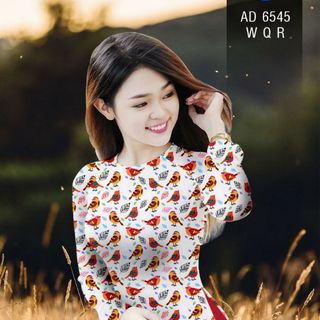 Vải Áo Dài Chim Và Lá