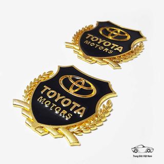BỘ 2 LOGO TRANG TRÍ Ô TÔ XE HƠI HÌNH BÔNG LÚA KIA/ HYUNDAI/ TOYOTA/ VIP