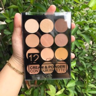 Bảng Phấn Mắt Beauty Creations 12 Color Cream & Contour Palette 23,1g