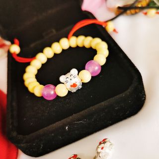 Vòng dâu tằm chuột bạc mới