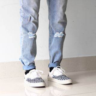 Quần jean xanh nam rách gối Pacsun