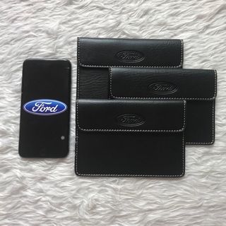 VÍ DA ĐỰNG GIẤY TỜ Ô TÔ XE MÁY MÀU ĐEN 3 NGĂN IN LOGO