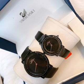 Đồng hồ đôi dây da IBSO (full đen)