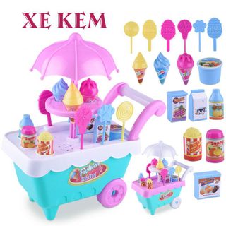 Bộ đồ chơi xe đẩy bán kem 16 món cho bé giá sỉ