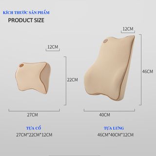 TỰA LƯNG GHẾ XE Ô TÔ BẰNG CAO SU NON MÀU ĐEN/KEM/NÂU